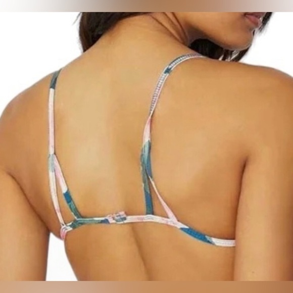 NWT Frankie’s bikinis Valentina bikini swim top in pink peony L Floral - Picture 3 of 6